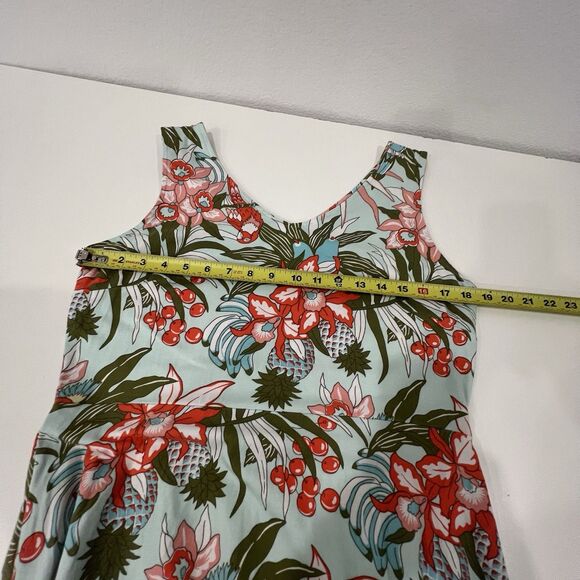 Talbots Women Tropical Parrot Stretch Midi Summer Dress Size Petites L Resortwea - Picture 5 of 6